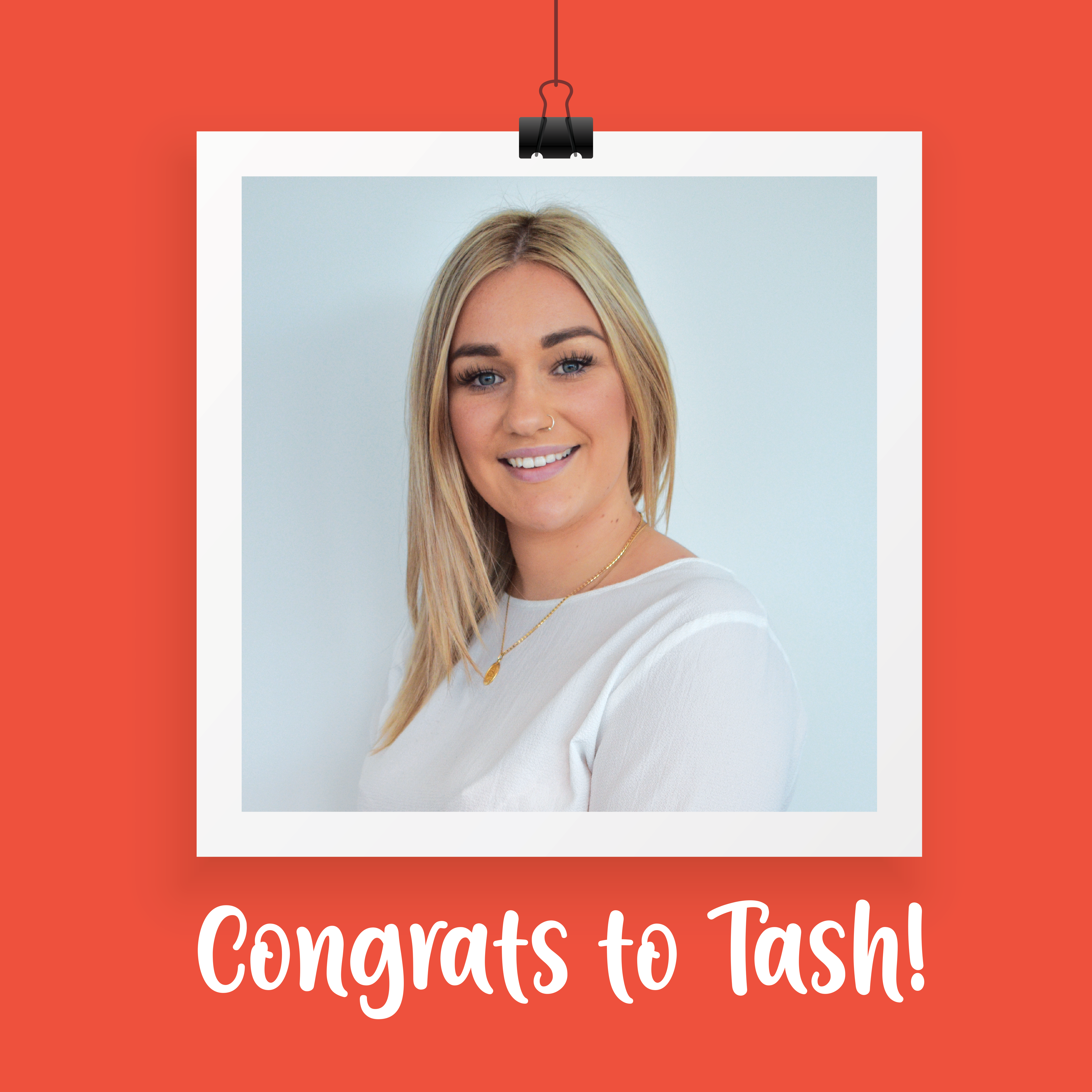 Congrats to Tash!